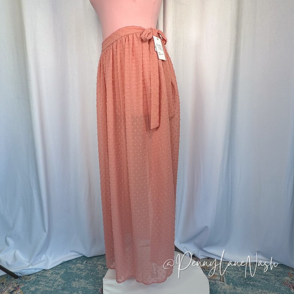 NWT Time and Tru Swiss Dot Skirt Cover Up Old Rose - Picture 3 of 9